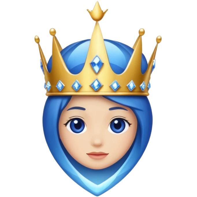 Sapphire with a crown in the sky emoji