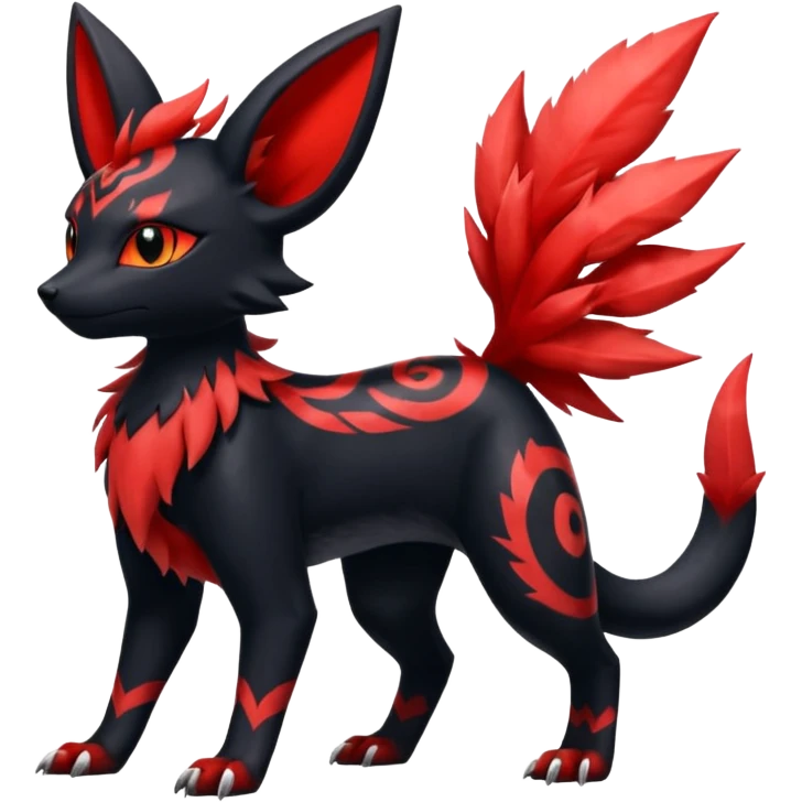  Shiny red Litten-Umbreon-Salandit-Jolteon-fusion emoji