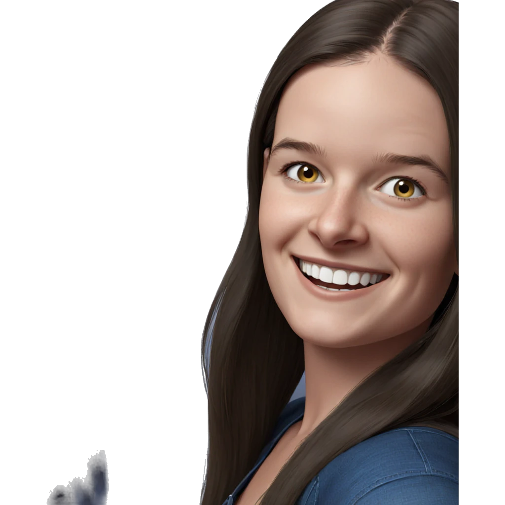 smiling girl with long hair emoji