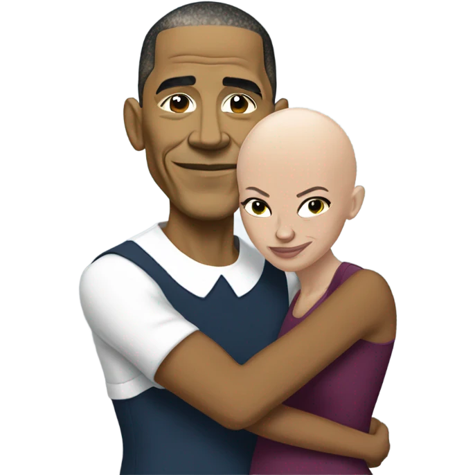 Obama and Michelle with bald head emoji