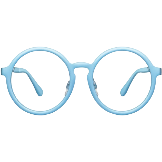 stylish round pastel blue eyeglasses emoji
