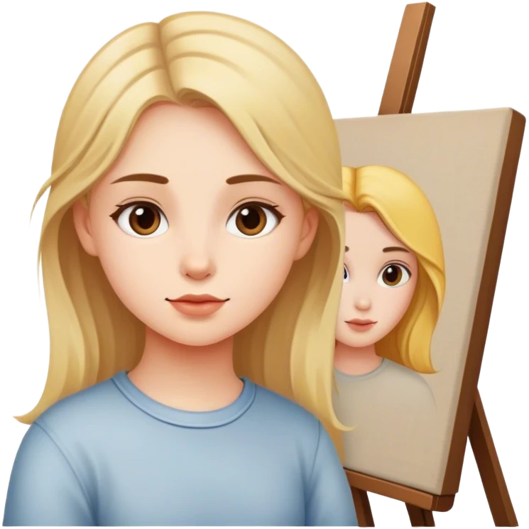 Girl drawing on canvas  emoji