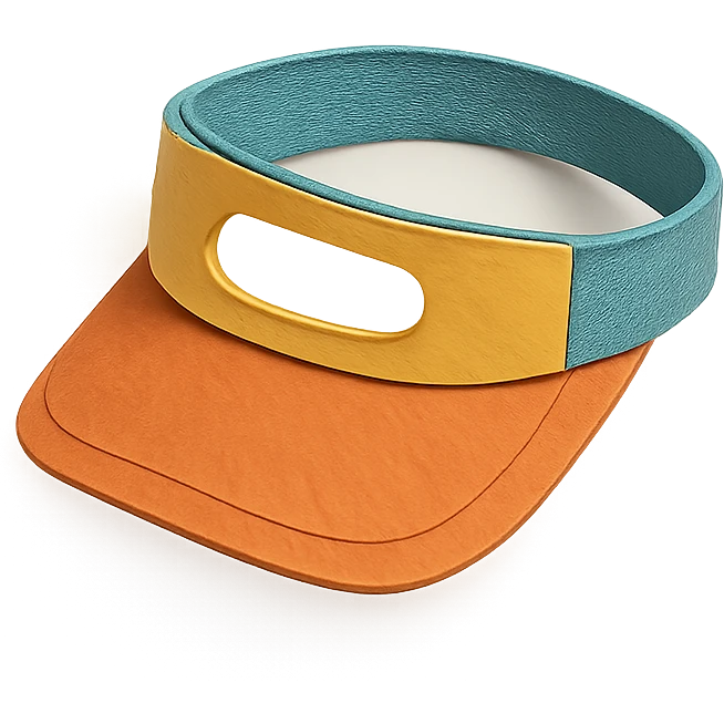 sun visor with cut-out details and layered paper effect in paper-craft style emoji
