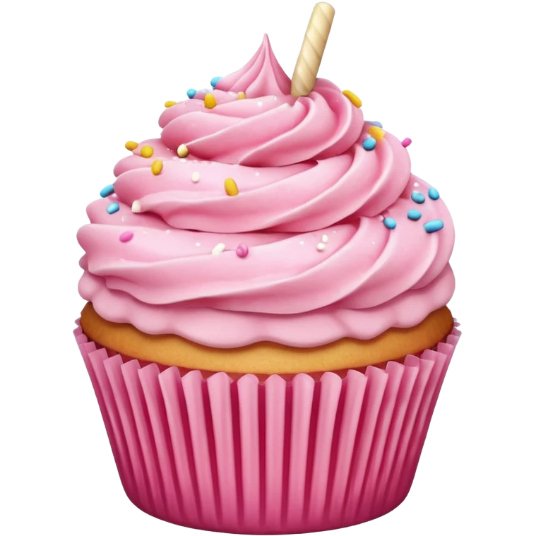 Cupcake with pink icing emoji