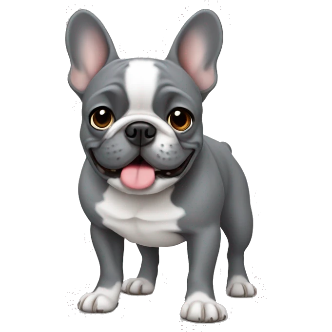 Grey French Bulldog  emoji