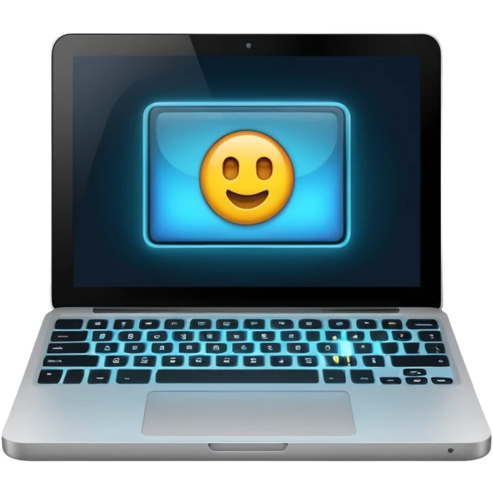 Laptop running a game emoji