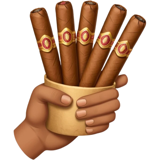 a hand holding lots of cigars emoji