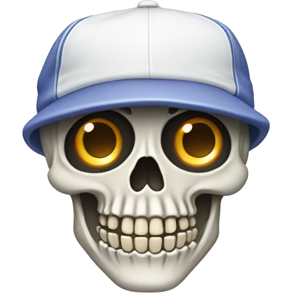 A skeleton with a baseball cap on  emoji