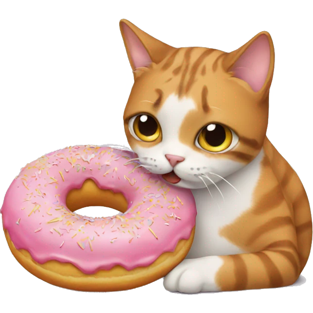 Cat eating a donut emoji