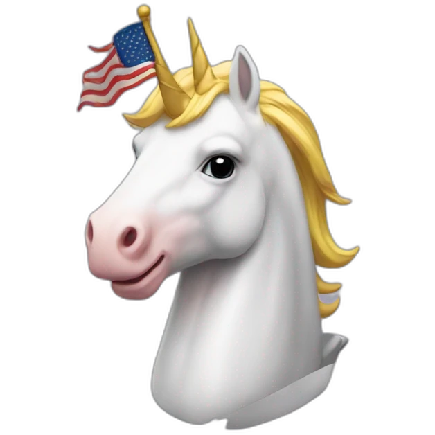Donald trump with a flag licorn emoji