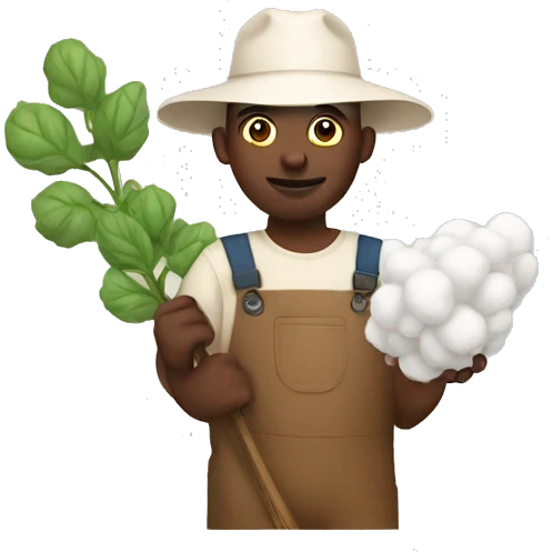 farmer holding cotton emoji