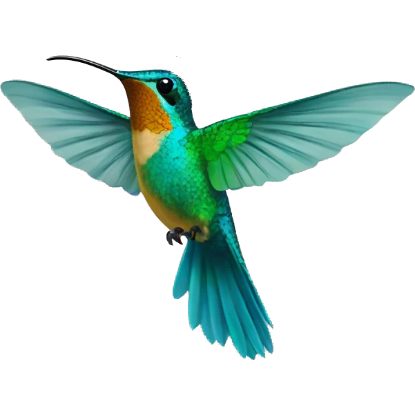 Colibris qui butine une fleur glitter emoji
