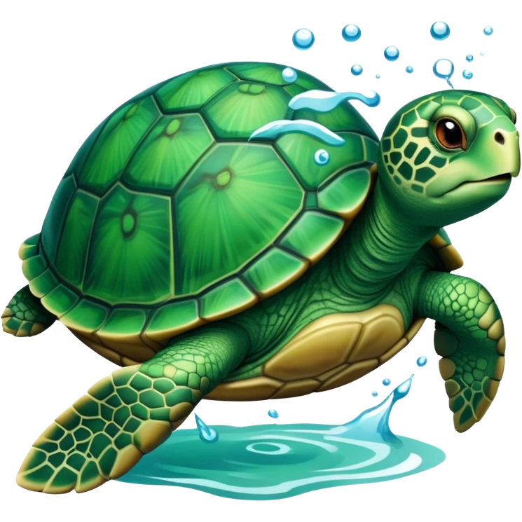 Turtle  with water ￼ emoji