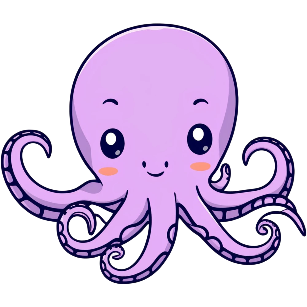 friendly octopus swimming emoji