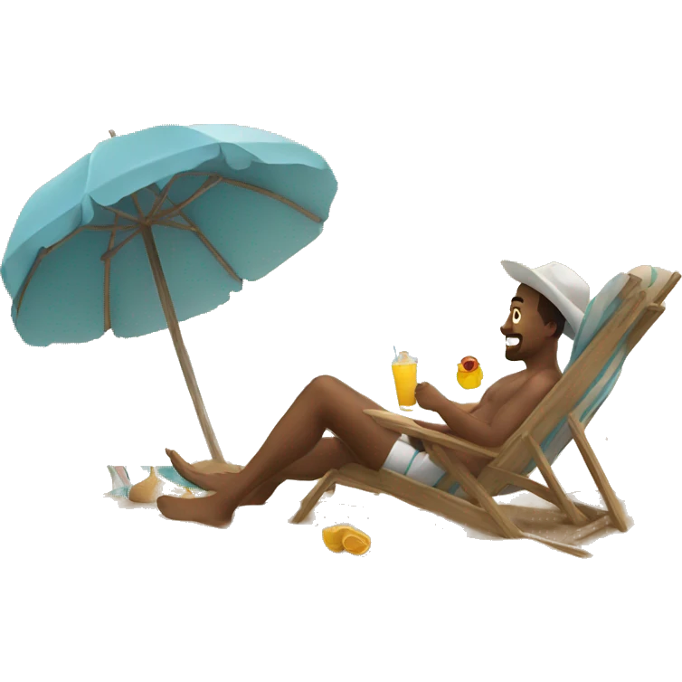 men chilling at the beach emoji