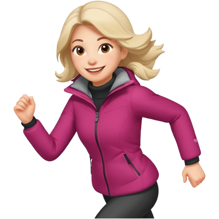 Woman running winter emoji