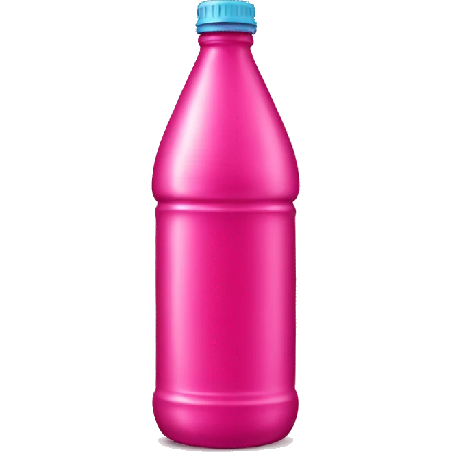 Can you show me a bottle like a water bottle with reddish pink liquid in it almost empty in the emoji style? emoji