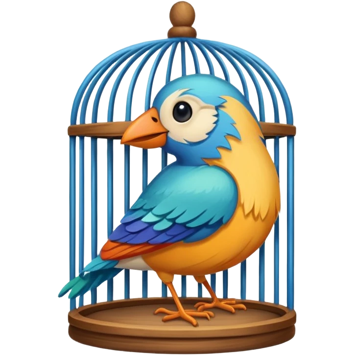  bird in cage emoji