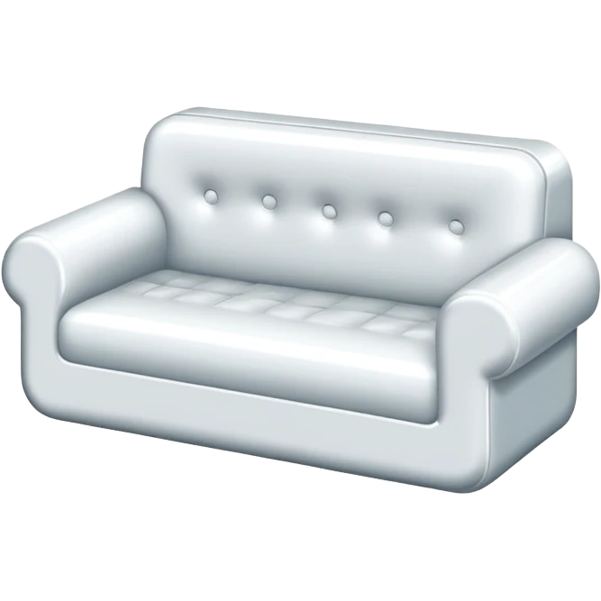 sofa foam block, rounded edges, shiny highlights emoji