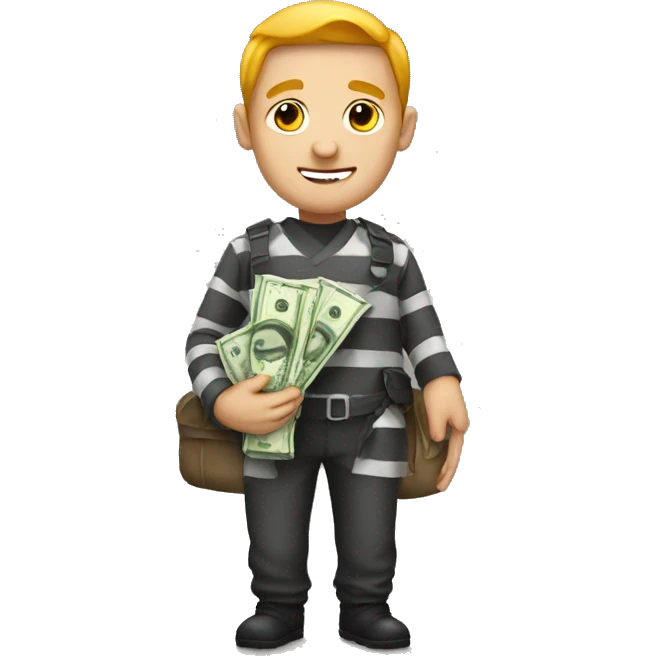Prisoner with money bag emoji