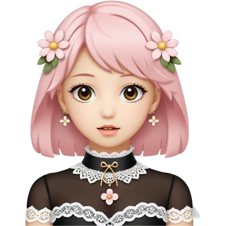 Lolita Sakura flower choker emoji