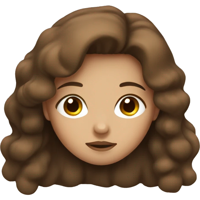Sleep girl brown hair  emoji