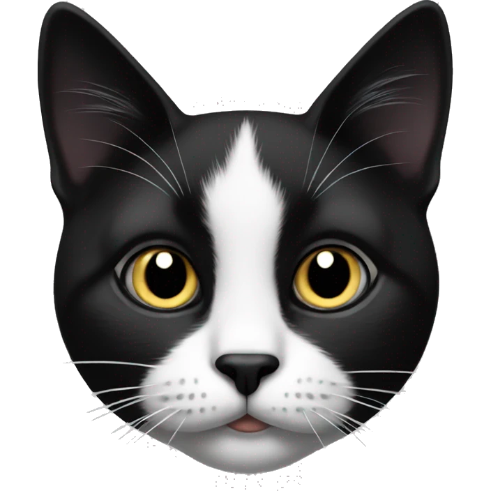 black and white cat with a black nose emoji