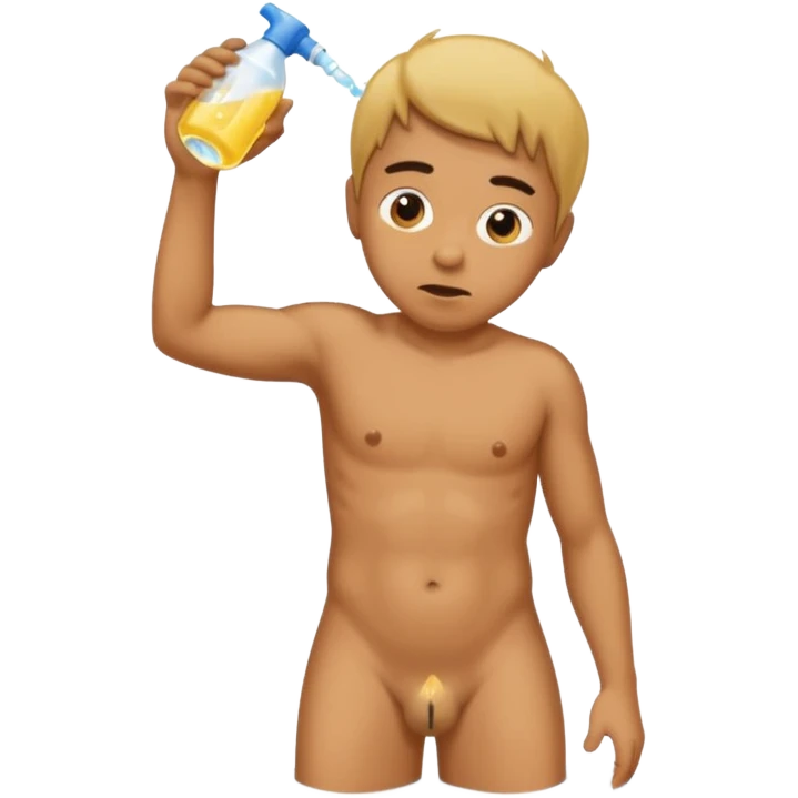 Completely nude man peeing  emoji