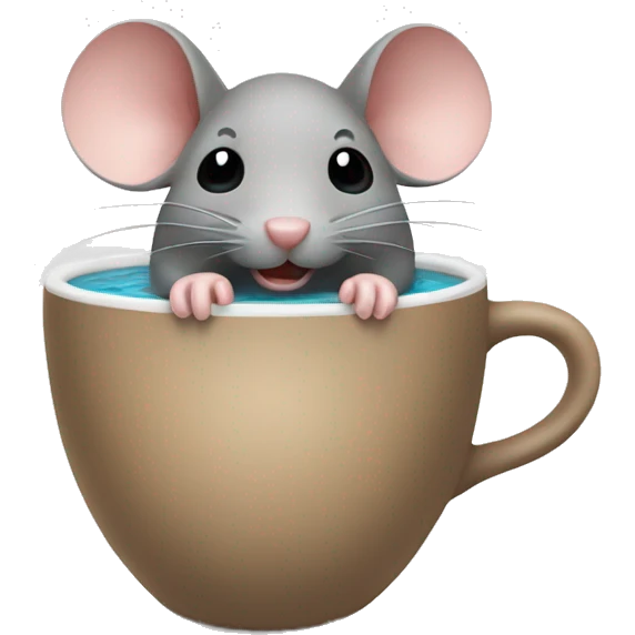 mouse swimming in coffee cup emoji