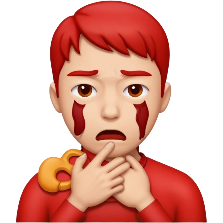 Chocking neck and irritated  emoji