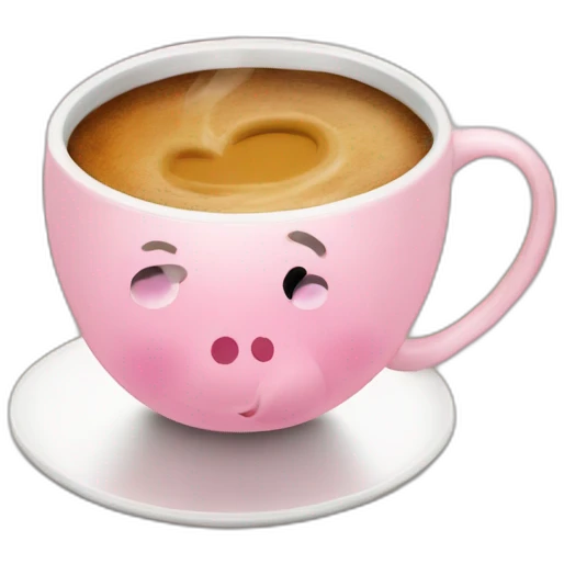 Peppa pig avec un café emoji