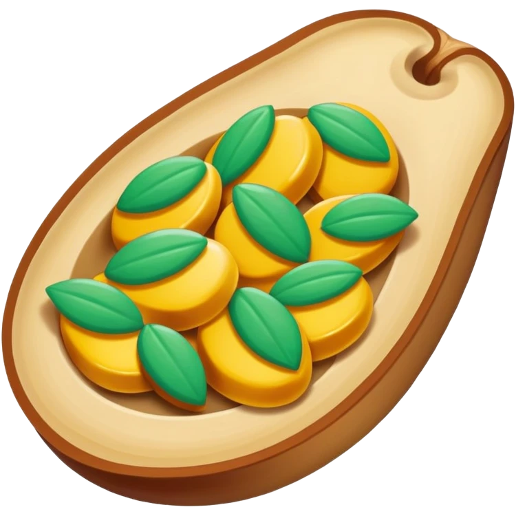 Suzhou Pine Nut Candy brittle sweet with visible nuts, simplified emoji style with bold outlines and bright colors, cartoon style traditional Chinese confection emoji