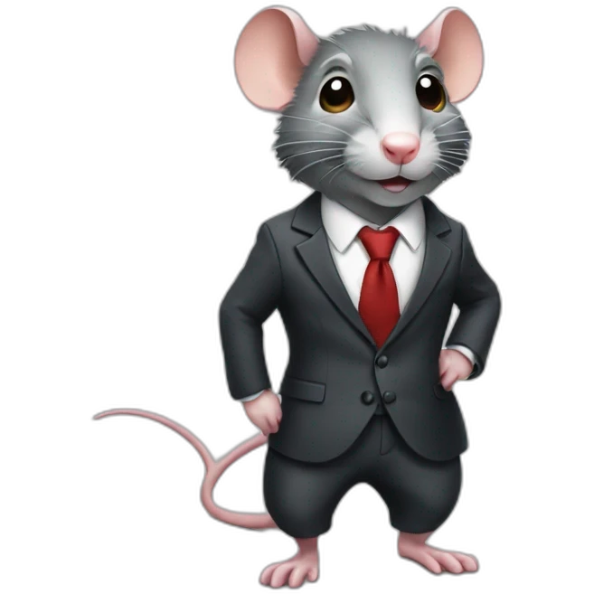a rat wearing a suit emoji