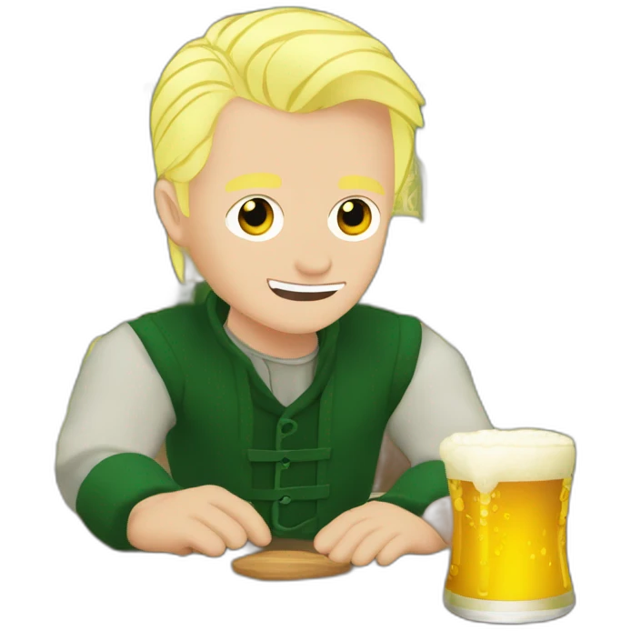 Draco Malfoy qui bois une bière emoji