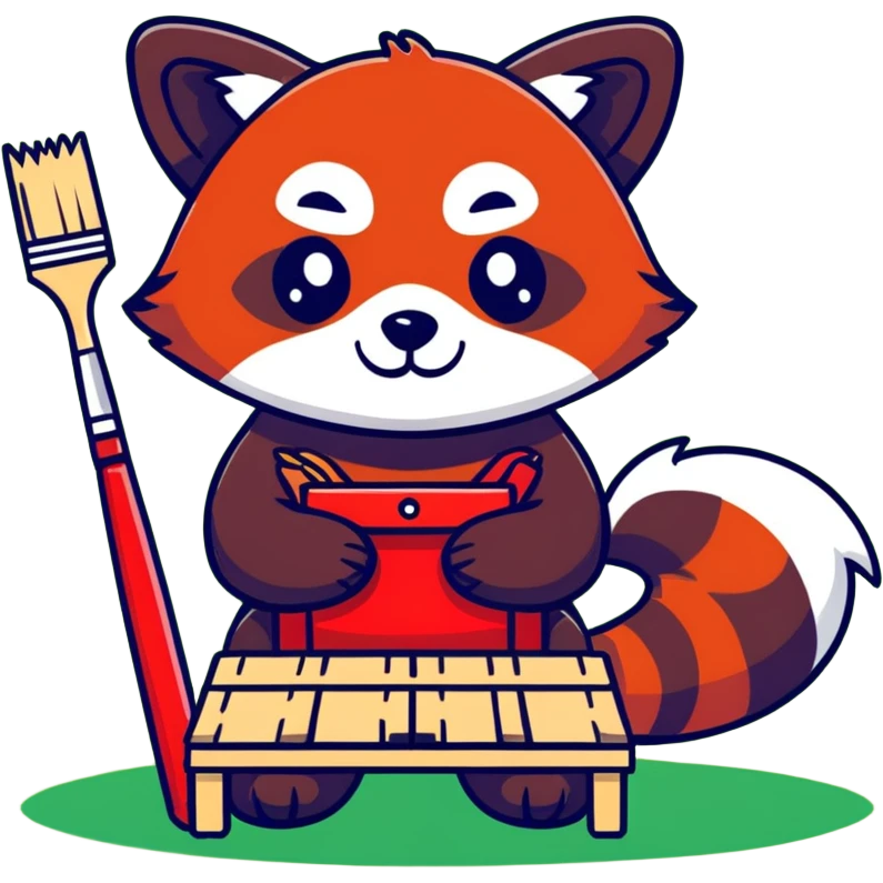 red panda with brush and pallet emoji