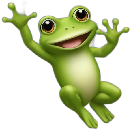 frog jumping off a building emoji