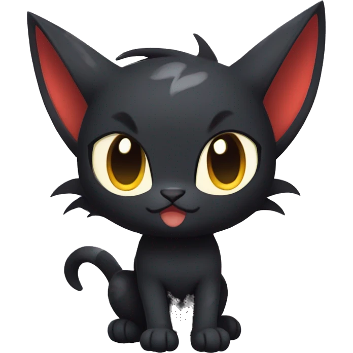 Cool Cute Edgy Black Dark Chibi Cat-Noibat-Noivern-Litten-Fakémon-hybrid emoji
