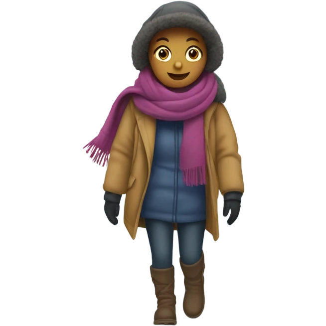 Freezing outside girl walking to car  emoji