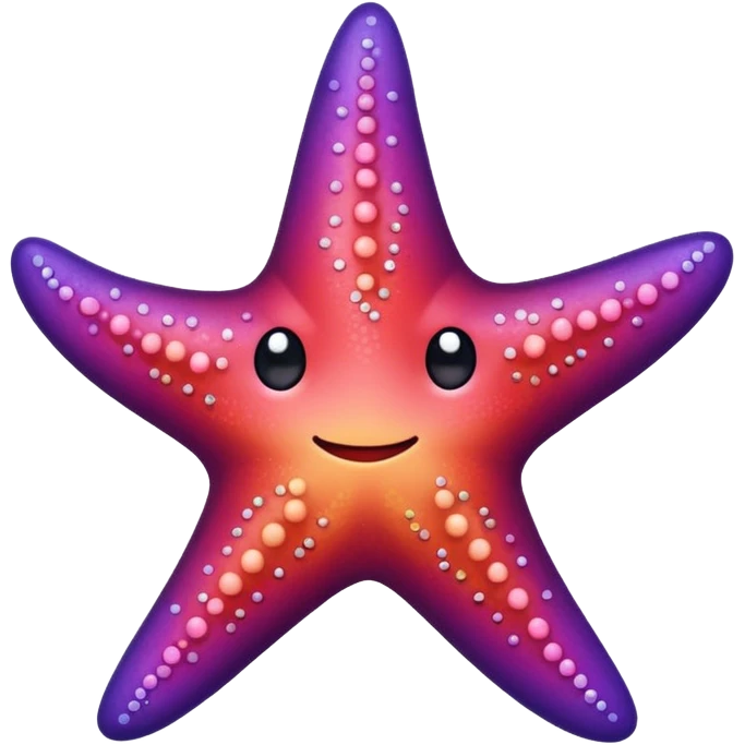 color gradient between red and purple glitter cute starfish emoji