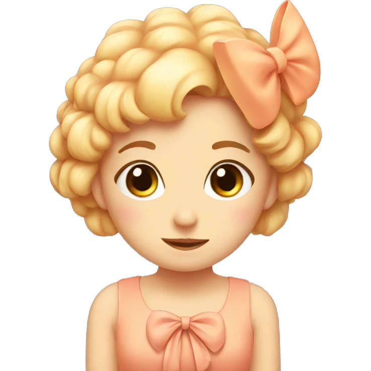 Cute Peach with girl bows emoji