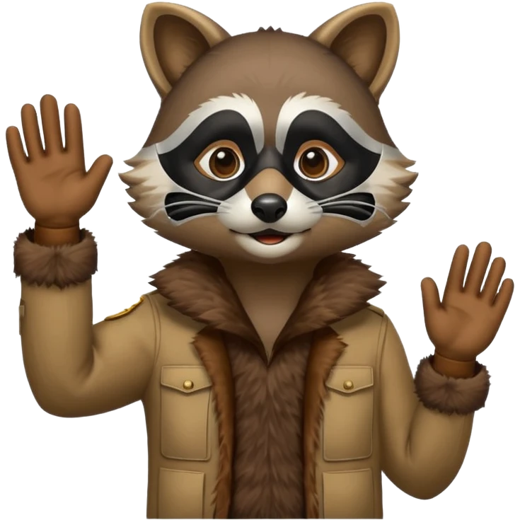 Raccoon saluting emoji