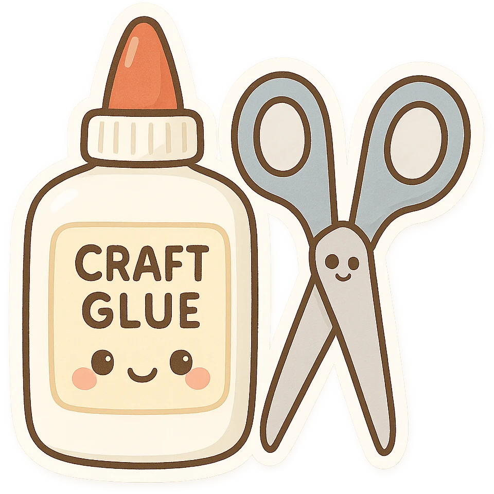 craft glue and scissors emoji