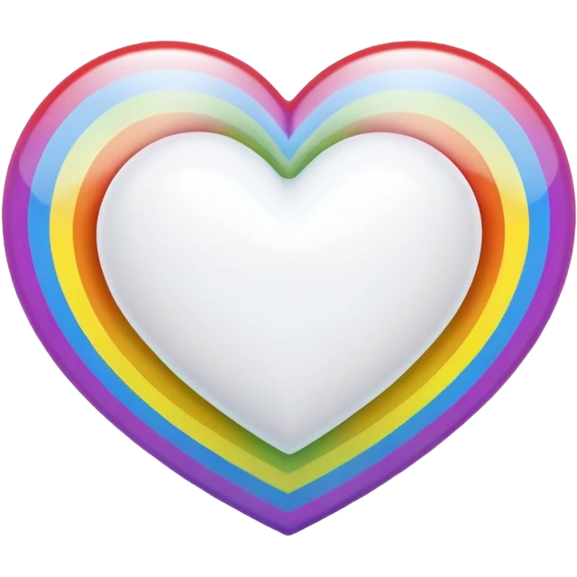 white heart with rainbow border emoji