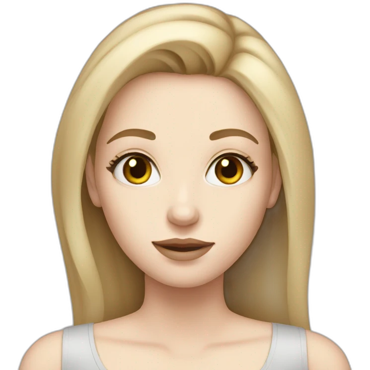 dark blonde girl with grey eyes and pale skin emoji
