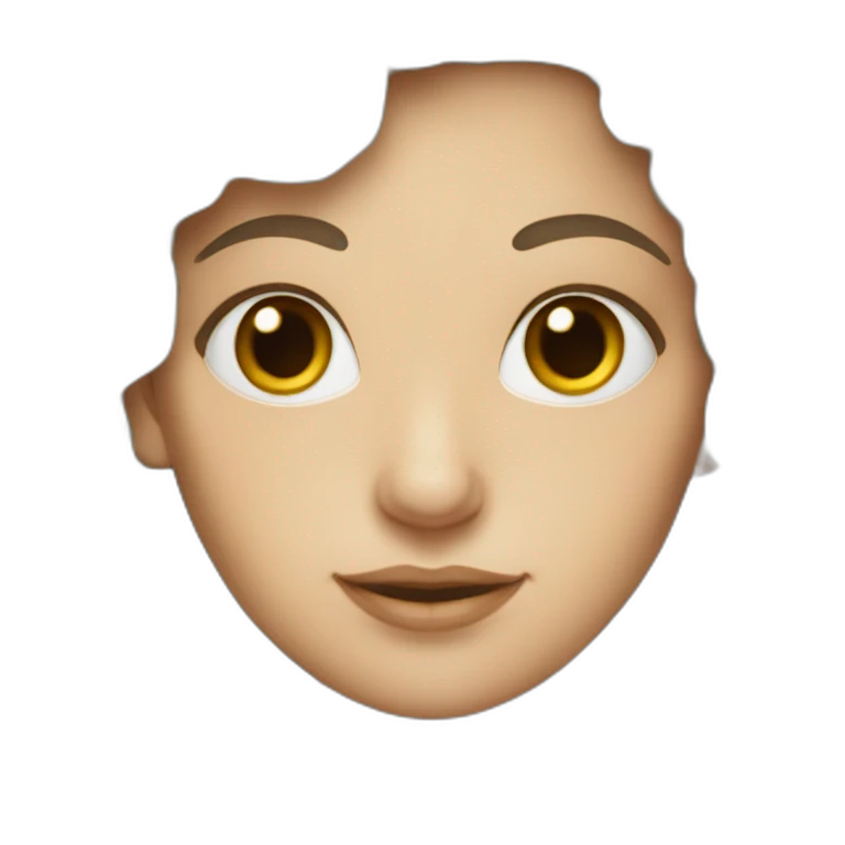 long dark curly hair white woman wearing tiedye emoji