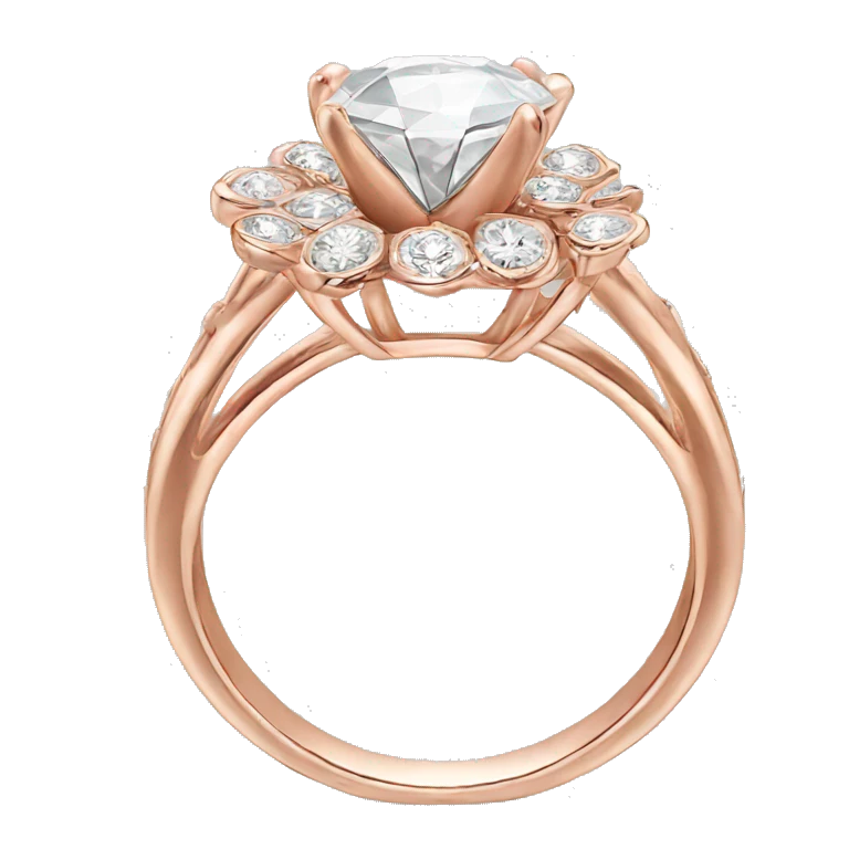 Rose gold diamond ring emoji
