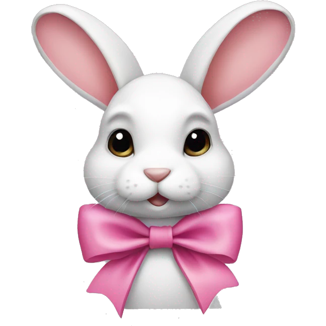 Rabbit with pink bow emoji
