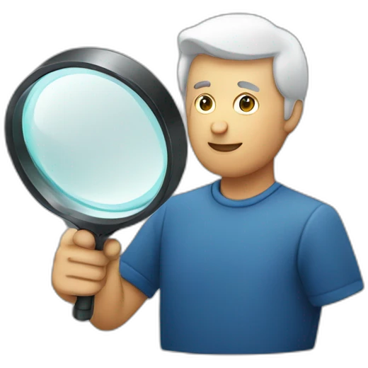 man using magnifying glass emoji