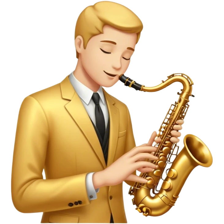 Cinematic Realistic Saxophone, smooth, curving brass body with a golden finish, soft reflections of warm light catching the details, a player’s fingers carefully pressing the keys, glowing with a jazzy, atmospheric charm. emoji