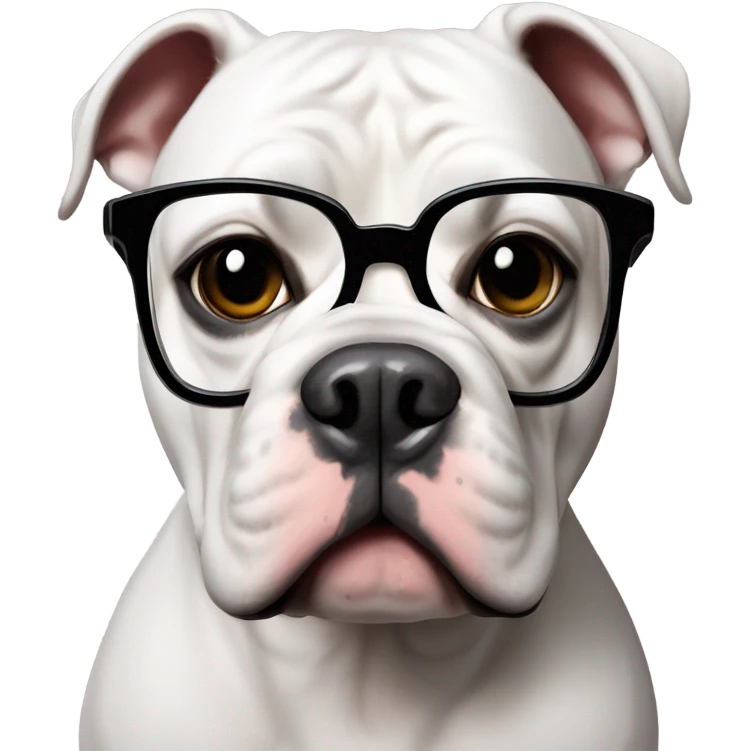 99% Black American Bully with nerd glasses emoji
